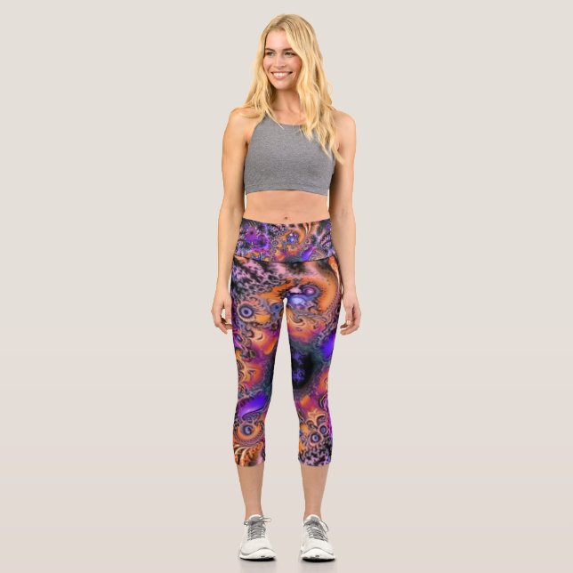 Leggings Capri Fractales galácticos (Anverso)