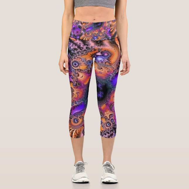 Leggings Capri Fractales galácticos (Anverso)