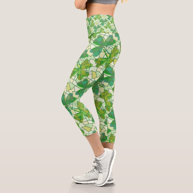 Leggings Capri Fragmentos de Shamrock (Izquierda)