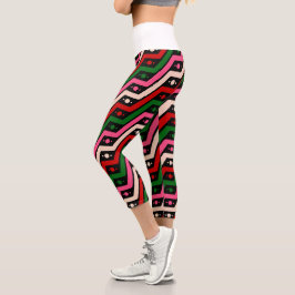 Leggings Capri franja multicolor