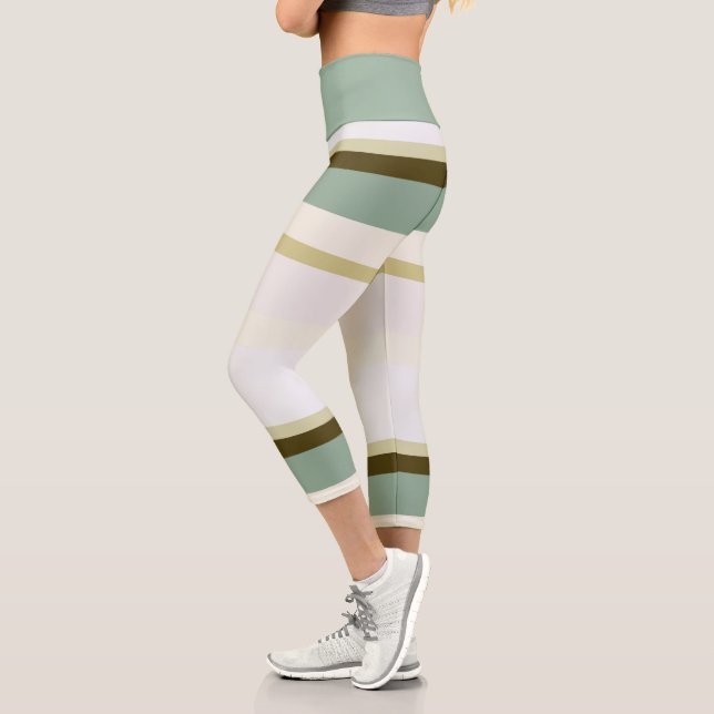 Leggings Capri franjas abstractas verdes (Izquierda)