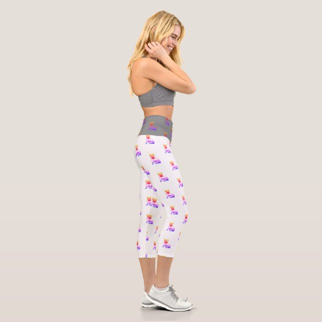 Leggings Capri Französische Bulldogge Neon French Bulldog (Derecha)
