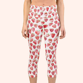 Leggings Capri Fresa acuarela