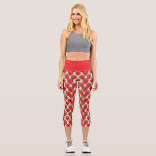 Leggings Capri fresa con rojo y verde
