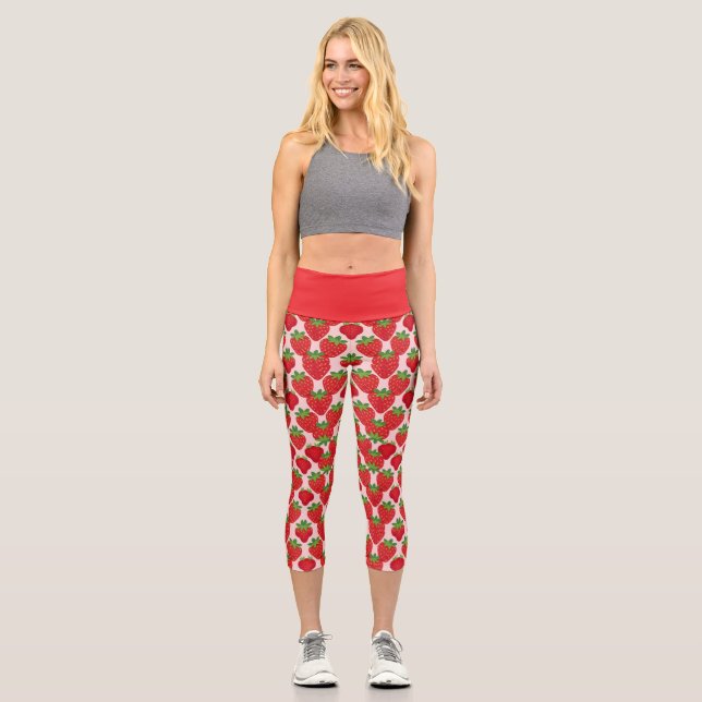Leggings Capri fresa con rojo y verde (Anverso)