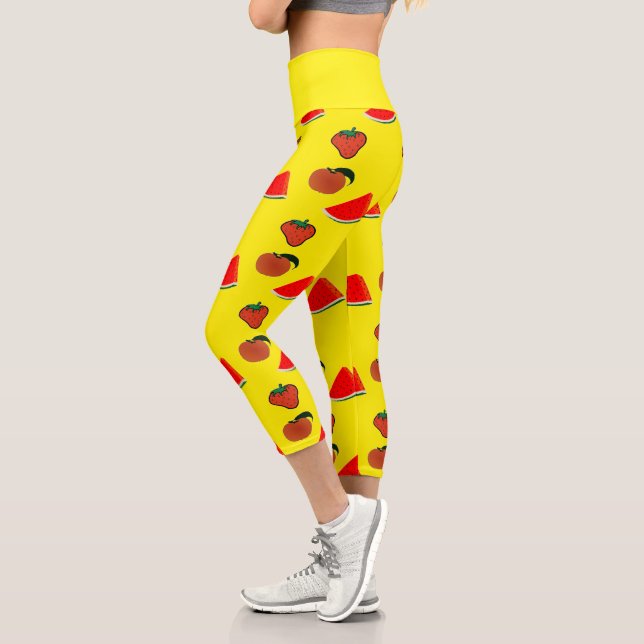 Leggings Capri Frutas de verano en amarillo (Izquierda)