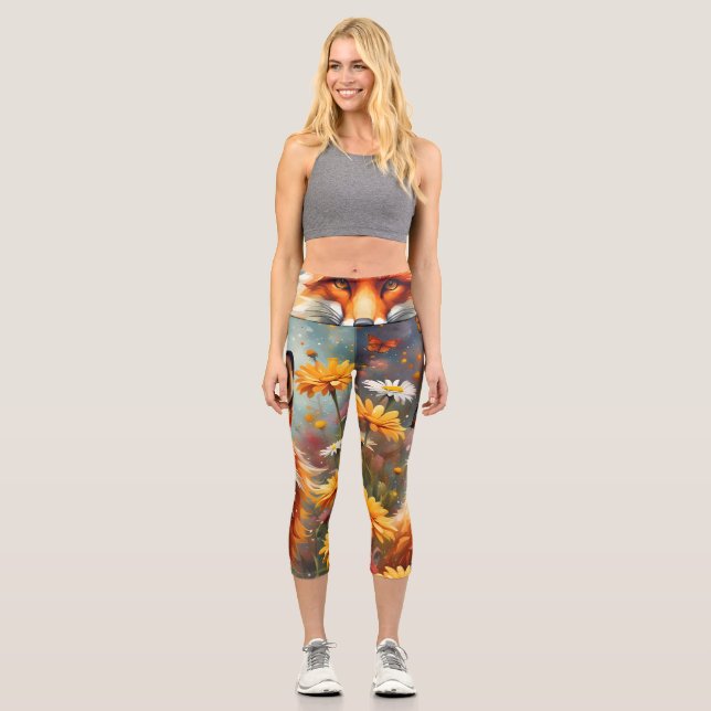 Leggings Capri Fuchs auf der Wiese (Anverso)