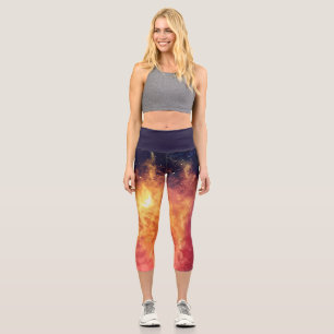 Leggings Capri Fuego Solar a Través del Cosmos
