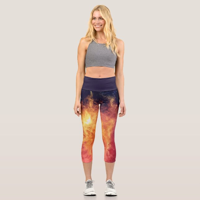 Leggings Capri Fuego Solar a Través del Cosmos (Anverso)