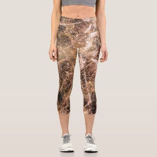 Leggings Capri fuegos artificiales de oro espumoso Resumen