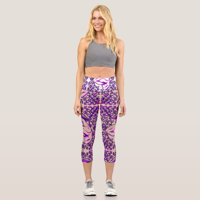 Leggings Capri Fuerza y beca - Poder ornamental (Anverso)