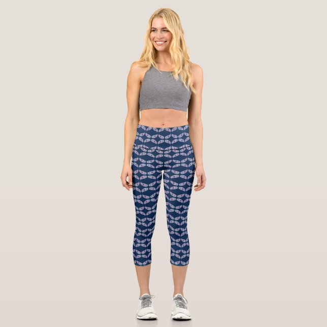 Leggings Capri Fun Tribal Boho Feather Pattern (Anverso)