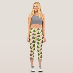 Leggings Capri Fundido personalizado de cocina de caimanes verdes