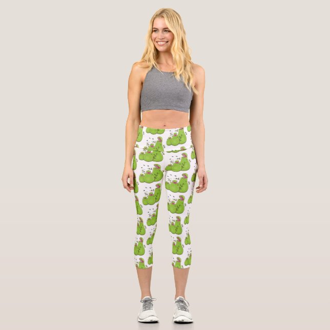 Leggings Capri Fundido personalizado de plantas de jardinería ver (Anverso)