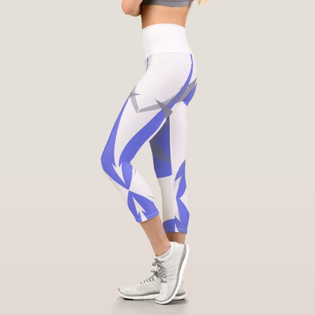 Leggings Capri Funky Pastel Violet Purple Resumen Arte (Izquierda)