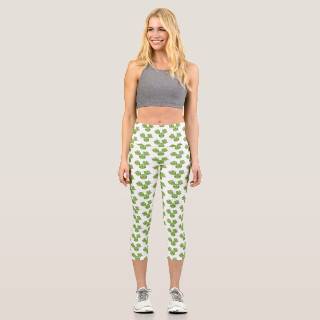 Leggings Capri Funny Brussels brota personalizado de verduras (Anverso)