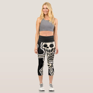 Leggings Capri Funny Dancing Skeleton Pegatina - Cute Halloween
