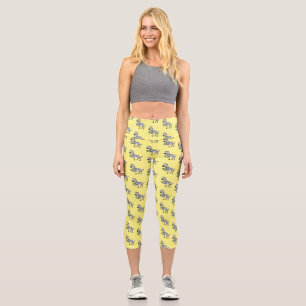 Leggings Capri Funny ilustracion de personalizado de cebra