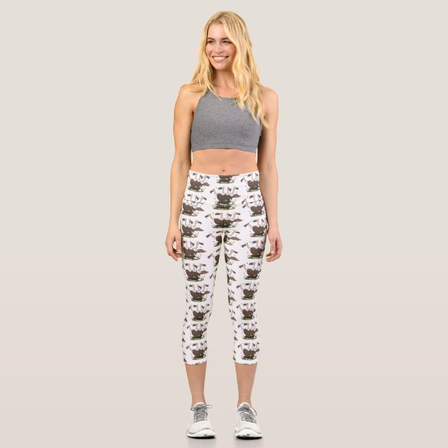 Leggings Capri Funny personalizado de humor de buitres (Anverso)