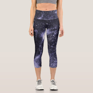 Leggings Capri Galaxia abstracta violeta morada