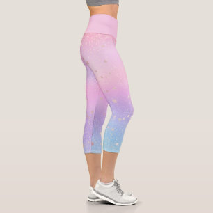Leggings Capri Galaxia Pastel de Purpurinas holográficos irlandes