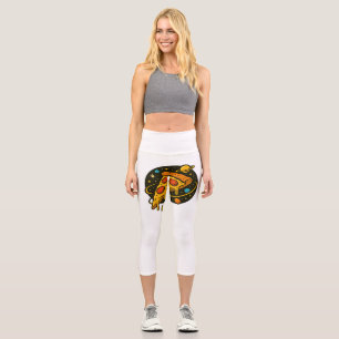 Leggings Capri Galaxia Pizza - Trozo cósmico de sabor