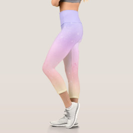 Leggings Capri Galaxia Starry Gradiente de color arcoiris