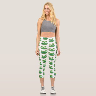 Leggings Capri Garzas saltantes en ilustracion de personalizado d