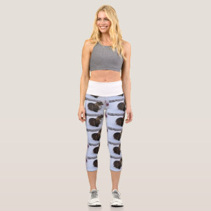 Leggings Capri gato del bosque noruego en la nieve