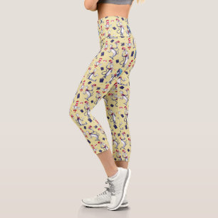 Leggings Capri Gato en el sombrero Patrón Amarillo