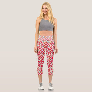 Leggings Capri Gatos en tazas de café 01. Red BG