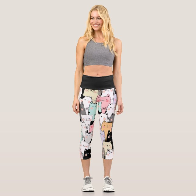 Leggings Capri Gatos Felices (Anverso)