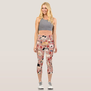 Leggings Capri gatos japoneses Ukiyo-e Funny kitty