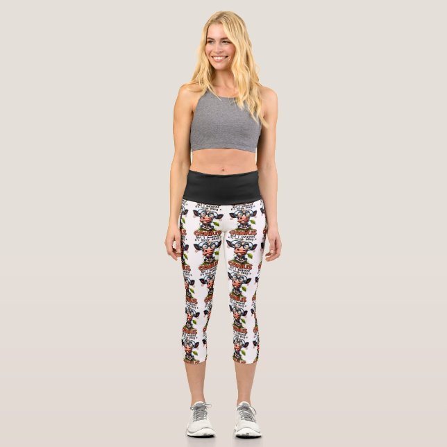 Leggings Capri Genius Capris en blanco y negro principalmente (Anverso)