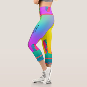 Leggings Capri Geo arcoiris negrita pequeño