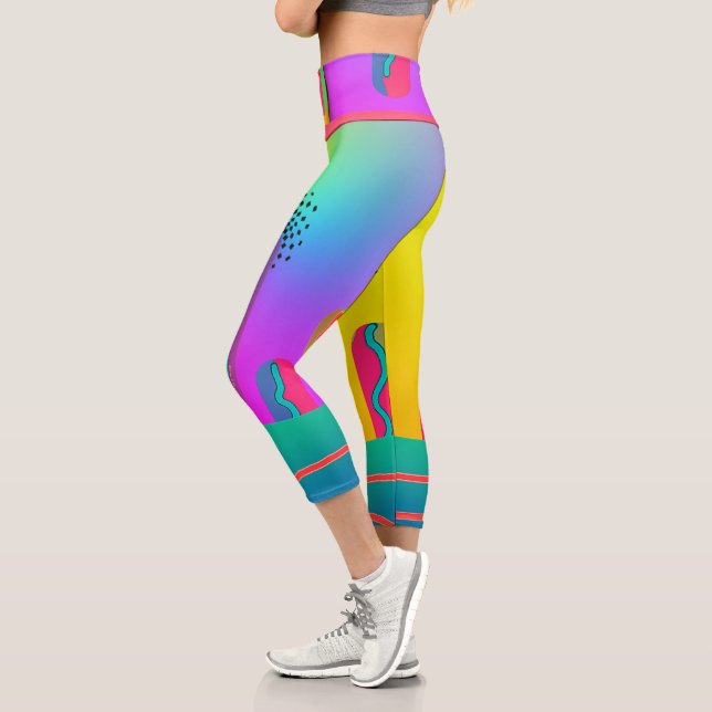 Leggings Capri Geo arcoiris negrita pequeño (Izquierda)