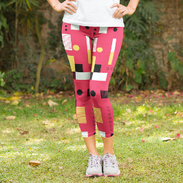 Leggings Capri Geometría de bandas de polka