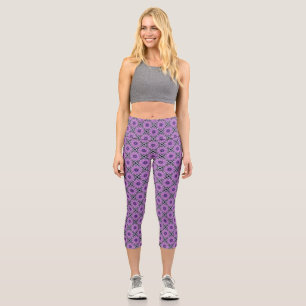 Leggings Capri Geometría de Mandala de Energía de Paz Púrpura