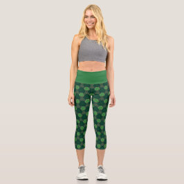 Leggings Capri Geometric St Patricks day Celtic Triskele Shamrock