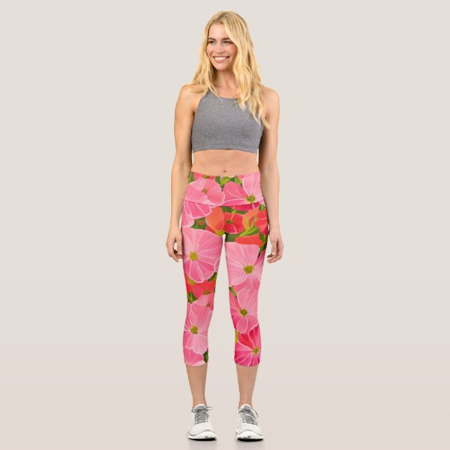 Leggings Capri Geranio - la flor cura el campo aurico (Anverso)