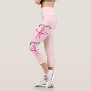Leggings Capri Gimnasia chica de aro de hula rosa Nombre personal