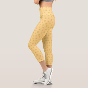 Leggings Capri Gimnasio del punto de contacto moderno amarillo y