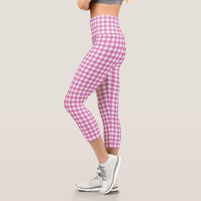 Leggings Capri Gingham rosa y blanco (Izquierda)