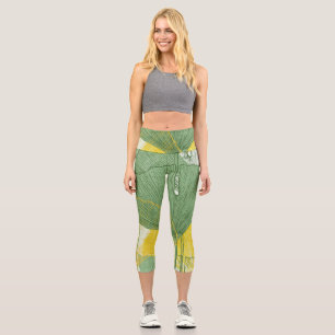 Leggings Capri Ginkgo Biloba: Hojas Tropicales