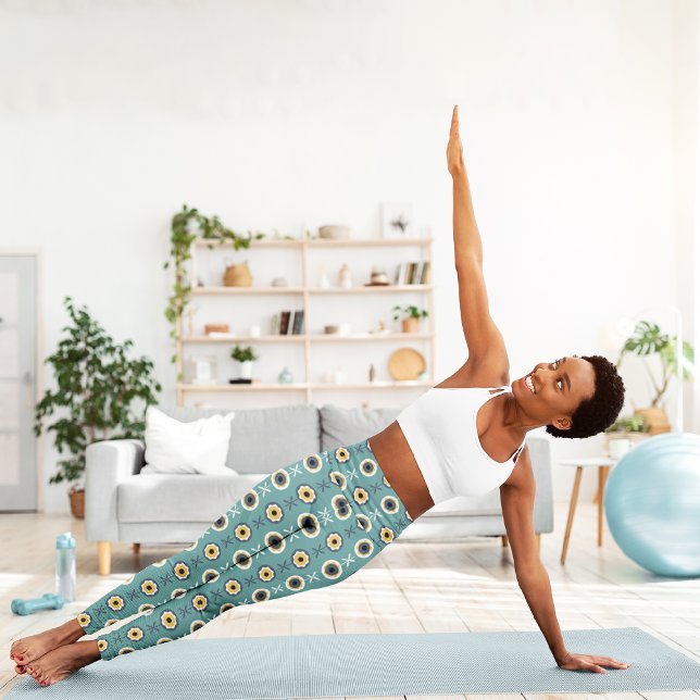 Leggings Capri Girasol geométrico (Subido por el creador)