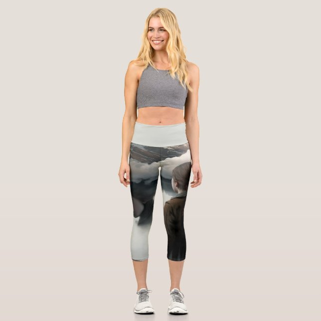Leggings Capri Girl with clouds (Anverso)