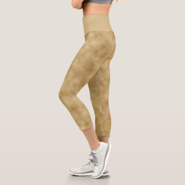 Leggings Capri Girly Faux Gold Purpurina