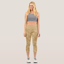 Leggings Capri Girly Faux Gold Purpurina