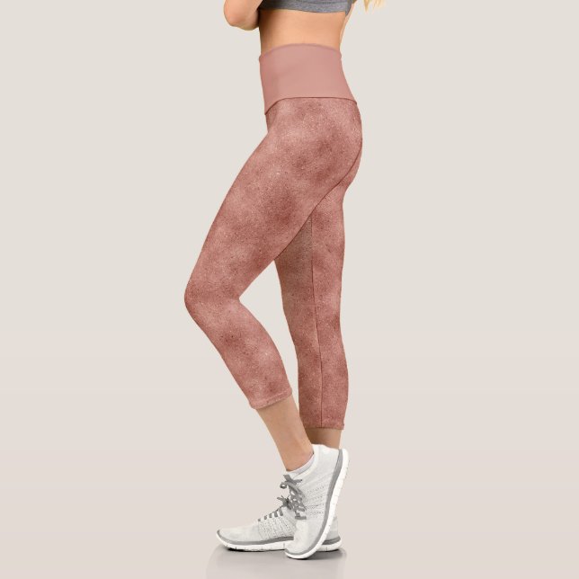 Leggings Capri Girly Rosa Gold Purpurina (Izquierda)