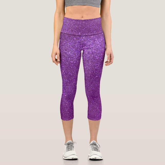 Leggings Capri Girly Sparkly Royal Purple Purpurina (Anverso)